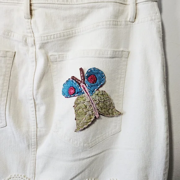 Upcycled Patchwork Lace Maxi Skirt Size 12 Boho Mixed Fabrics Reworked Vintage - Picture 9 of 11